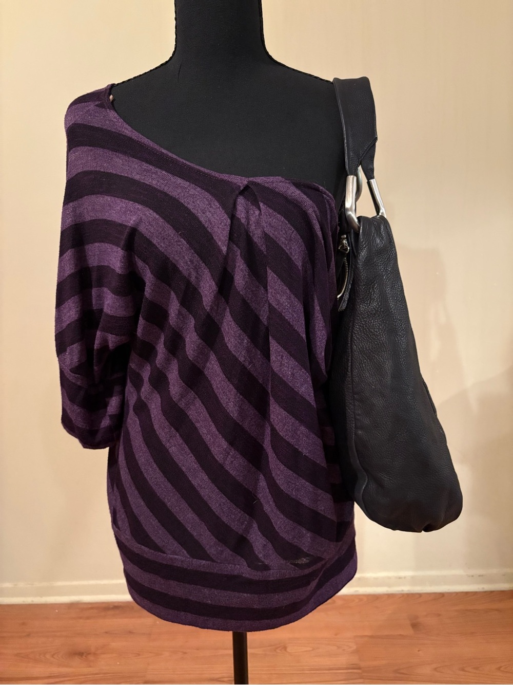 ANDREA FENZI Purple Textured Knit Top